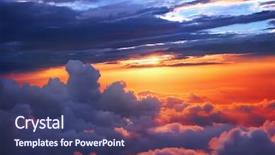  Presentation with sun breaking through clouds - Colorful presentation enhanced with sunset above the clouds backdrop and a ocean colored foreground