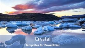  Presentation with ice - PPT layouts featuring sunset-across-the-ice background and a teal colored foreground