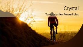  Presentation with mountain bike - Audience pleasing PPT theme consisting of bike on the rocky trail backdrop and a blonde colored foreground