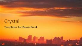  Presentation with cityscape silhouette - Audience pleasing slides consisting of sunset-aerial-europe-town-silhouette backdrop and a yellow colored foreground