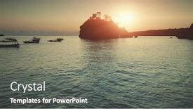  Presentation with sunset sailing - Audience pleasing slide deck consisting of sunset-aerial-view-boats-sailing backdrop and a dark gray colored foreground