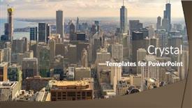  Presentation with city chicago - Slide set with sunset aerial view of chicago skylines building at chicago downtown in chicago city illinois usa looking to the south of chicago background and a gray colored foreground