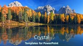  Presentation with alpine - PPT theme with sunset-alpine-landscape-over-antorno background and a ocean colored foreground