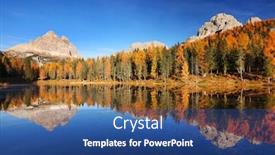  Presentation with alpine - Colorful slides enhanced with sunset-alpine-landscape-over-antorno backdrop and a ocean colored foreground