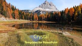  Presentation with alpine - Audience pleasing PPT theme consisting of sunset-alpine-landscape-over-antorno backdrop and a tawny brown colored foreground