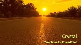  Presentation with asphalt road animtion - Audience pleasing presentation design consisting of sunset and asphalt road soft backdrop and a tawny brown colored foreground
