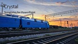  Presentation with transportation infrastructure - Amazing slides having sunset and colorful sky train backdrop and a light blue colored foreground