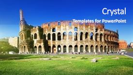  Presentation with rome italy - Cool new slide deck with green white gradient abstract polygon shaped background backdrop and a seafoam green colored foreground