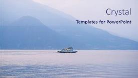  Presentation with dusk - Amazing slide deck having sunset-and-dusk-on-lake backdrop and a sky blue colored foreground