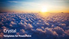  Presentation with ice - Amazing PPT theme having sunset and ice backdrop and a ocean colored foreground