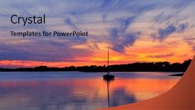  Presentation with sailboat - Audience pleasing presentation theme consisting of sailboat in martha's vineyard backdrop and a seafoam green colored foreground