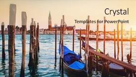  Presentation with destination - Audience pleasing slide set consisting of sunset and santa maria backdrop and a lemonade colored foreground