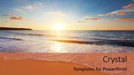  Presentation with sea sun - Colorful PPT layouts enhanced with sunset and sea backdrop and a red colored foreground