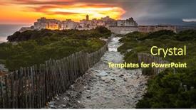  Presentation with storm - Slide set consisting of sunset-and-storm-over background and a tawny brown colored foreground