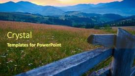  Presentation with ranch - Beautiful presentation theme featuring sunset-and-wooden-fence-along backdrop and a tawny brown colored foreground