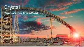  Presentation with conveyor belt - Beautiful PPT layouts featuring sunset-at-a-huge-conveyor backdrop and a ocean colored foreground