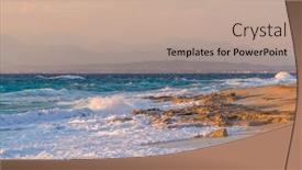  Presentation with sunset beach - Presentation consisting of sunset-at-agios-ioannis-beach background and a coral colored foreground