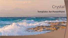  Presentation with sunset beach - Theme having sunset-at-agios-ioannis-beach background and a soft green colored foreground