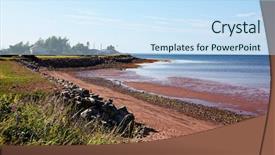  Presentation with nova scotia - Cool new slide deck with sunset at beach nova scotia backdrop and a sky blue colored foreground