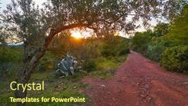  Presentation with sunset - PPT layouts with sunset-at-calderona-sierra background and a tawny brown colored foreground