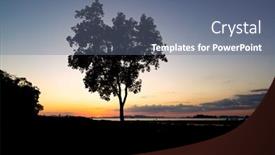  Presentation with sunset beach - Amazing slide deck having sunset-at-klong-muang-beach backdrop and a ocean colored foreground