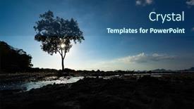  Presentation with sunset beach - PPT theme consisting of sunset-at-klong-muang-beach background and a ocean colored foreground