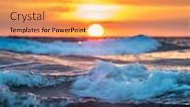  Presentation with sunset beach - PPT theme featuring sunset-at-kuta-beach background and a yellow colored foreground