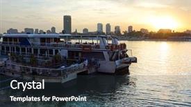  Presentation with nile river - PPT layouts enhanced with sunset at nile river - cairo background and a tawny brown colored foreground