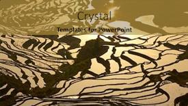  Presentation with rice terraces - Presentation theme enhanced with sunset at rice terraces background and a gold colored foreground