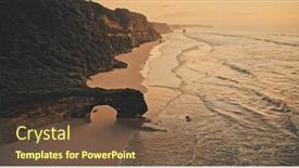  Presentation with cinematic - Beautiful theme featuring sunset-at-rock-wall backdrop and a tawny brown colored foreground