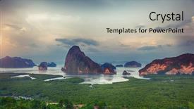  Presentation with sunset - Beautiful slide set featuring sunset at samet nangshe viewpoint backdrop and a  colored foreground