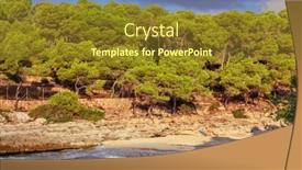  Presentation with tropical beach sunset - Amazing presentation design having sunset-at-small-tropical-borgit backdrop and a tawny brown colored foreground