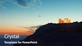  Presentation with temple - Presentation theme featuring sunset at temple of poseidon background and a wine colored foreground