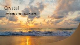  Presentation with sunset beach - PPT layouts enhanced with sunset-at-the-beach background and a soft green colored foreground