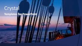  Presentation with sailboat - Beautiful PPT theme featuring sunset at the sailboat deck while cruising in the cyclades in greece long exposure backdrop and a ocean colored foreground