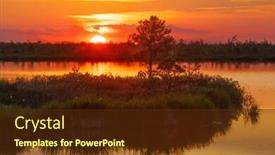  Presentation with sunset - Beautiful slides featuring sunset-at-the-uniquie-yelnya backdrop and a tawny brown colored foreground