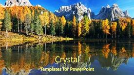  Presentation with autumn - PPT theme consisting of sunset-autumn-landscape-in-cadini background and a tawny brown colored foreground