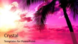  Presentation with scene - Audience pleasing presentation theme consisting of sunset beach backdrop and a red colored foreground