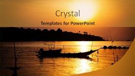  Presentation with sunset at venice beach palm - Cool new PPT layouts with sunset-beach backdrop and a yellow colored foreground