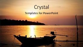  Presentation with sunset at venice beach palm - Audience pleasing PPT theme consisting of sunset beach backdrop and a lemonade colored foreground