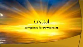  Presentation with sunshine - Audience pleasing presentation consisting of sunset blue - hot sunshine over water backdrop and a yellow colored foreground