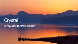  Presentation with scene - Beautiful slides featuring sunset blue - nice evening scene on sea backdrop and a ocean colored foreground