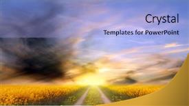  Presentation with beautiful spanish landscape costa blanca - Beautiful presentation theme featuring sunset canola field - beautiful landscape backdrop and a  colored foreground