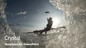  Presentation with boarder - Slide deck with sunset catching a wave background and a gray colored foreground