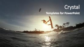  Presentation with boarder - Colorful PPT theme enhanced with sunset catching a wave backdrop and a dark gray colored foreground