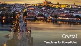  Presentation with czech republic - Presentation design consisting of sunset central europe czech republic background and a coral colored foreground