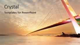  Presentation with hong kong - Amazing theme having sunset cityscape with famous tsing backdrop and a soft green colored foreground