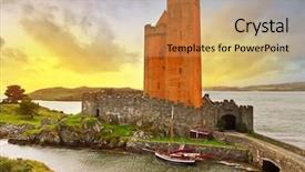  Presentation with cork - Cool new PPT theme with sunset co cork ireland backdrop and a yellow colored foreground