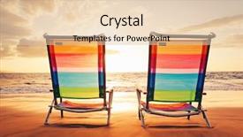  Presentation with hawaiian - Presentation theme consisting of sunset concept two beach chairs background and a lemonade colored foreground