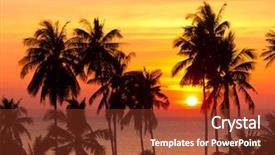 Presentation with coconut palm tree - Amazing presentation theme having sunset divine palm paradise backdrop and a tawny brown colored foreground